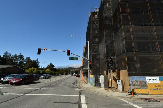 Corner view of The Trousdale building construction